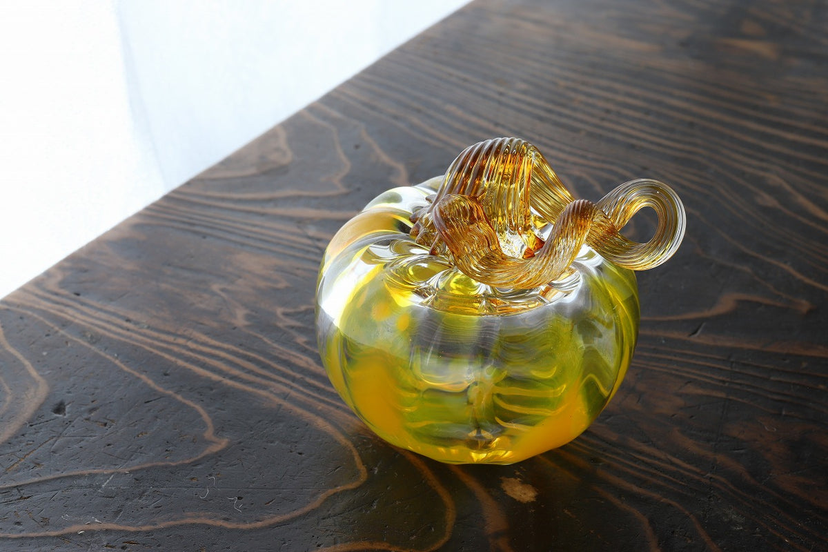 ガラスのかぼちゃ イエロードット×ゴールド -masmon glass line